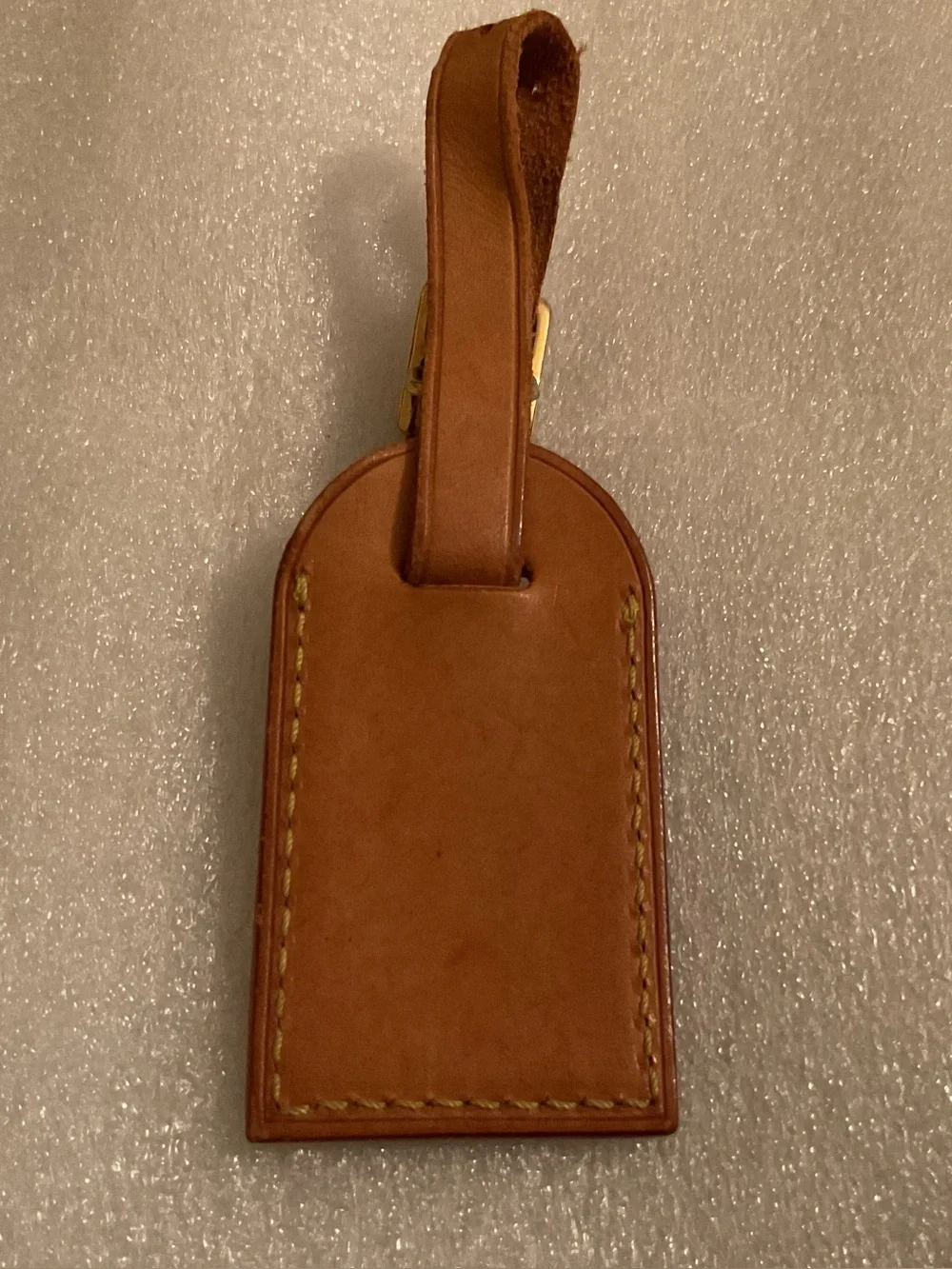 Louis Vuitton Vintage Small Vachetta Leather Luggage Tag w/ Strap Made in France